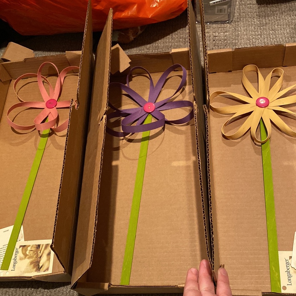 Longaberger button flowers- set of 3